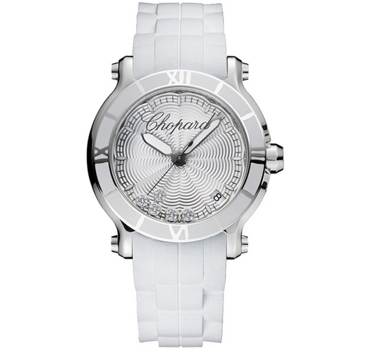 CHOPARD HAPPY SPORT ROUND QUARTZ 36MM LADIES WATCH 278551-3001.