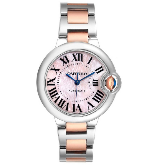 Cartier Ballon Bleu De Cartier Watch - 33 mm Pink Gold Case - Pink Mother-Of-Pearl Dial - Pink Gold And Steel Bracelet - W6920098