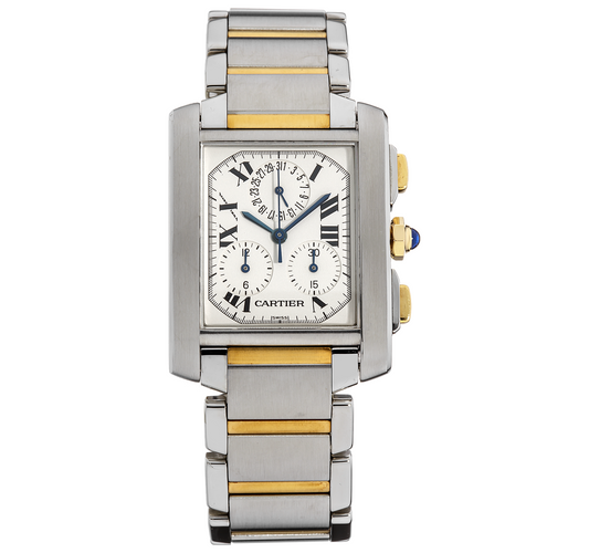 CARTIER TANK FRANCAISE CHRONOGRAPH YELLOW GOLD AND STAINLESS STEEL